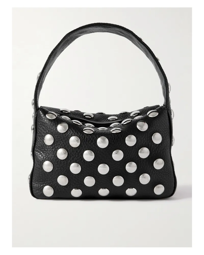 KHAITE Elena Small Studded Textured-leather Shoulder Bag - Black Black
