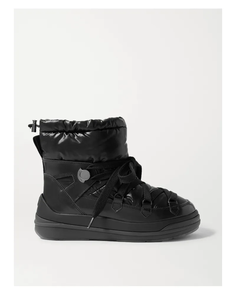 Moncler Insolux Leather And Padded Shell Ankle Boots - Black Black