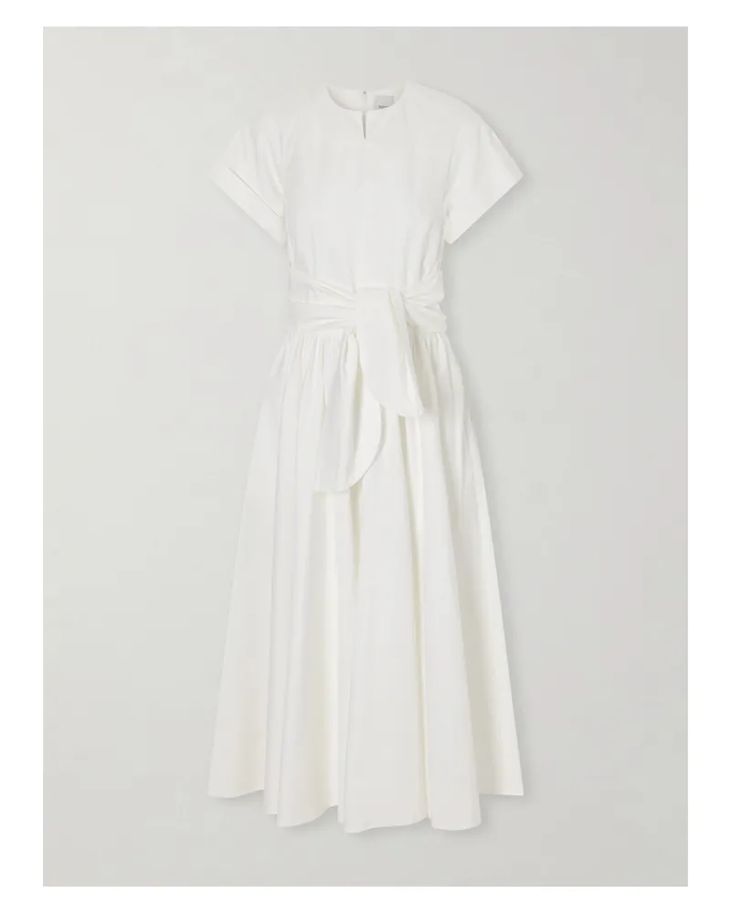 Patou Midikleid Aus Baumwollpopeline Mit Knoten - Weiß Weiß