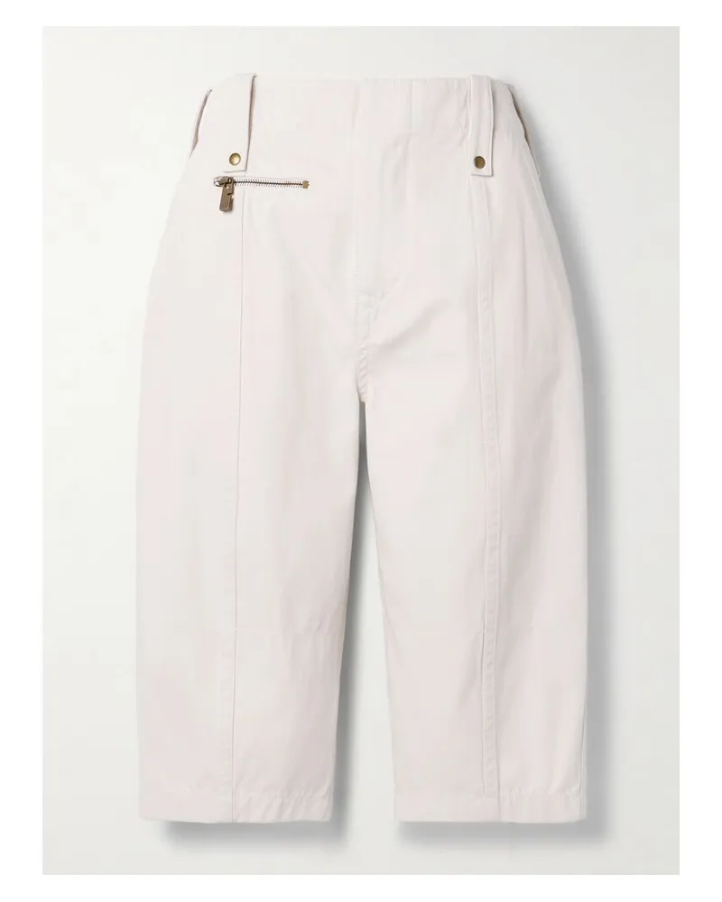 Burberry Shorts Aus Baumwoll-twill - Wollweiß Wollweiß