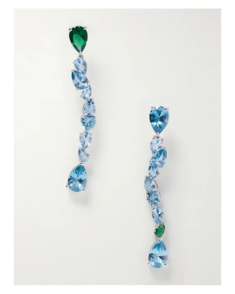 Completedworks Recycled Silver, Cubic Zirconia And Synthetic Spinel Earrings Silver