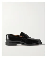 Maison Margiela Tabi Loafers aus Glanzleder Schwarz