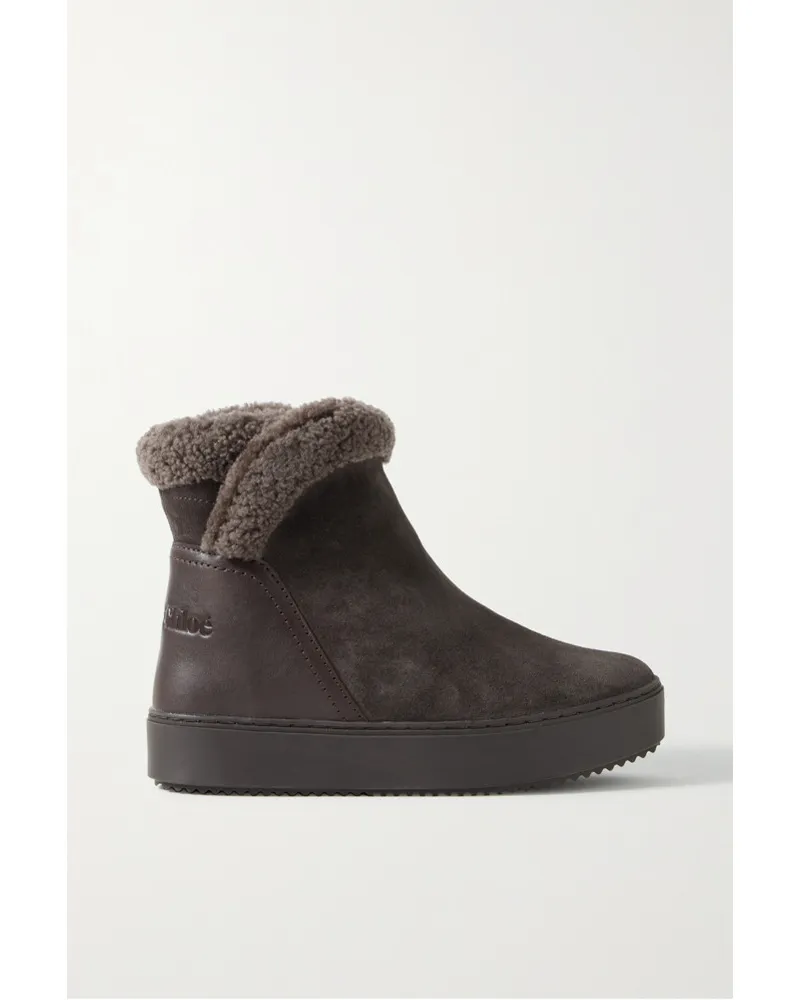 See by Chloé Juliet Ankle Boots aus Veloursleder und Leder Grau