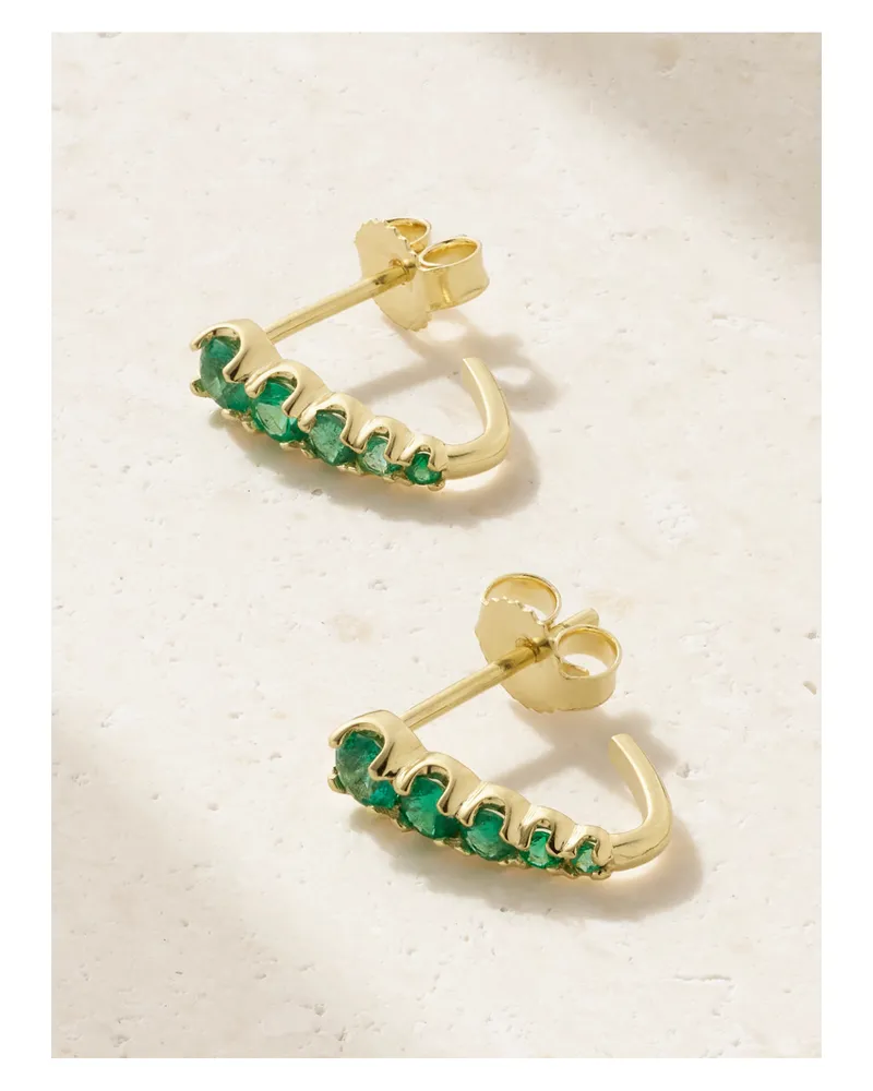 Jennifer Meyer Edith 18-karat Gold Emerald Earrings - Green Green