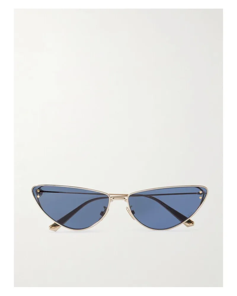 Dior Missdior B1u Goldfarbene Sonnenbrille Mit Cat-eye-rahmen - Blau Blau