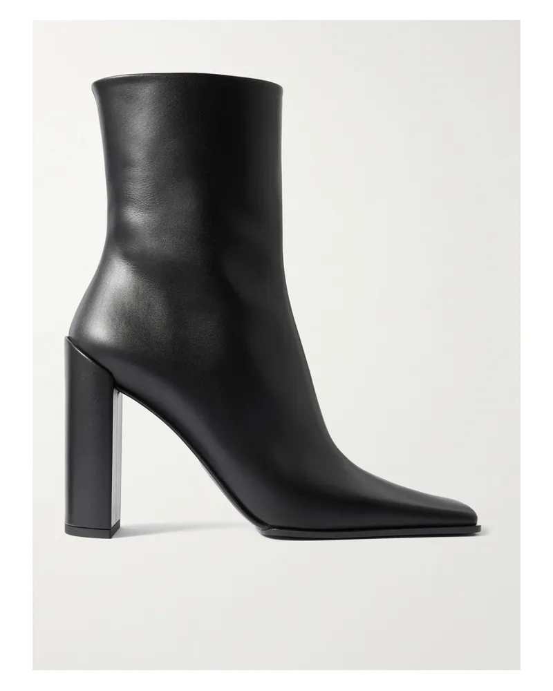 Alaïa Leather Ankle Boots - Black Black