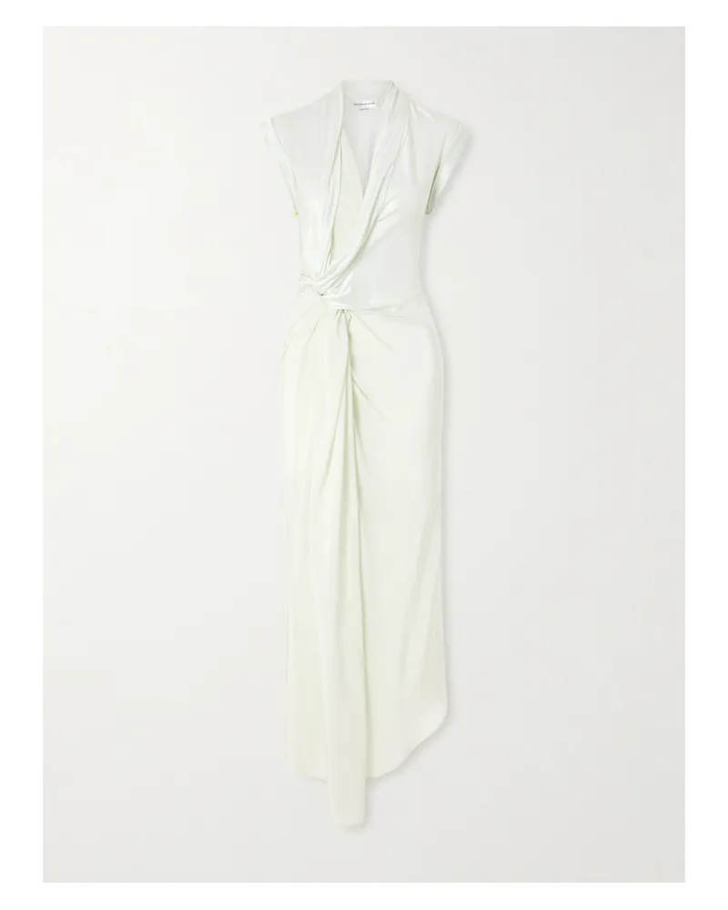 Victoria Beckham Asymmetrisches Maxikleid Aus Satin Mit Twist-detail - Grün Grün