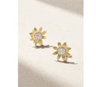 en Blossom Ohrringe aus 18 Karat Gelb- und Weiß