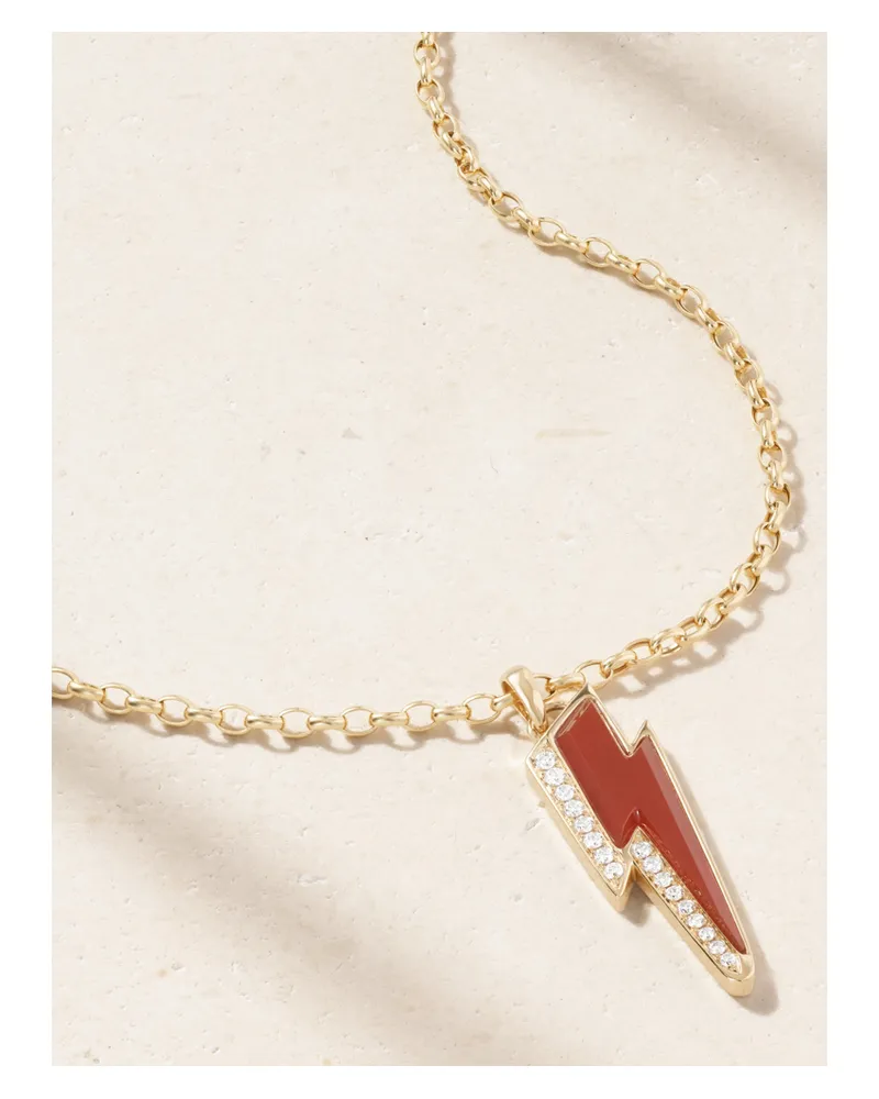 Sorellina Ziggy Bolt Kette Aus 18 Karat Gold Mit Karneol Und Diamanten - Rot Rot