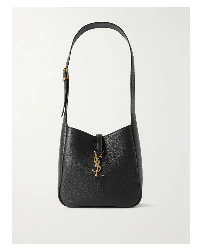 Saint Laurent Le 5 À 7 Mini Textured-leather Shoulder Bag - Black Black