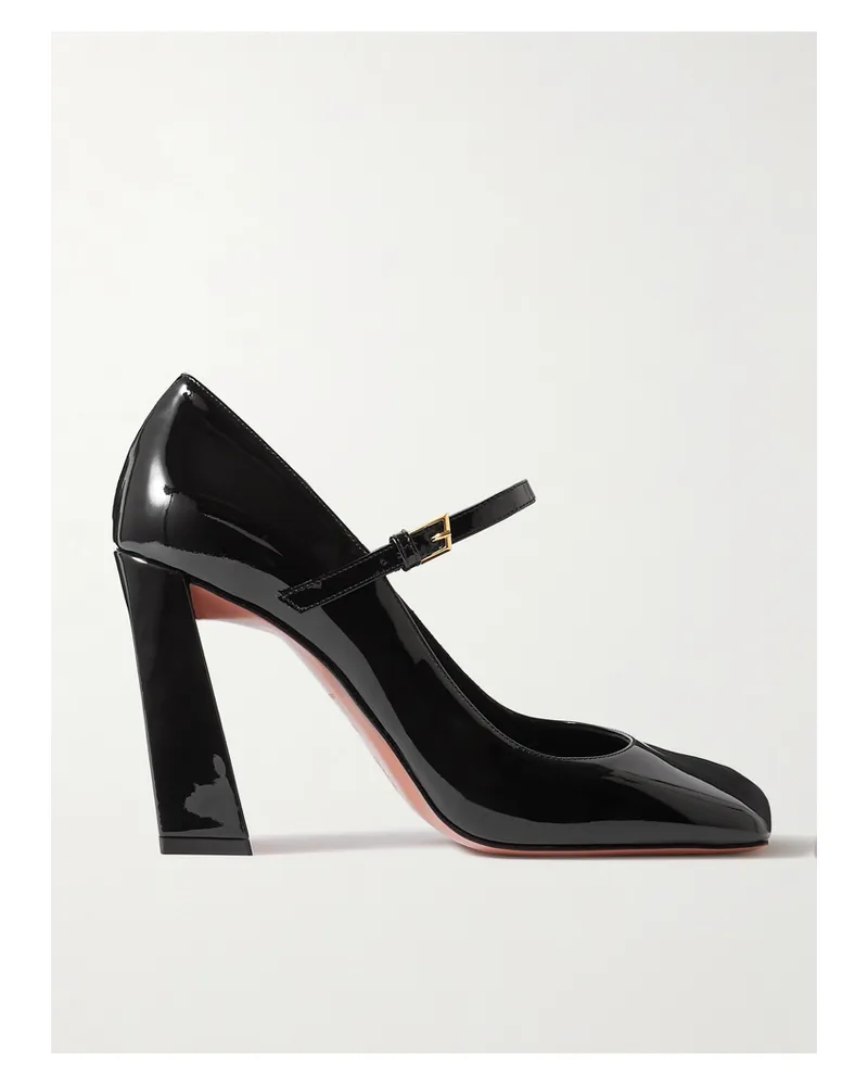 Amina Muaddi Charlotte Mary-jane-pumps Aus Lackleder - Schwarz Schwarz