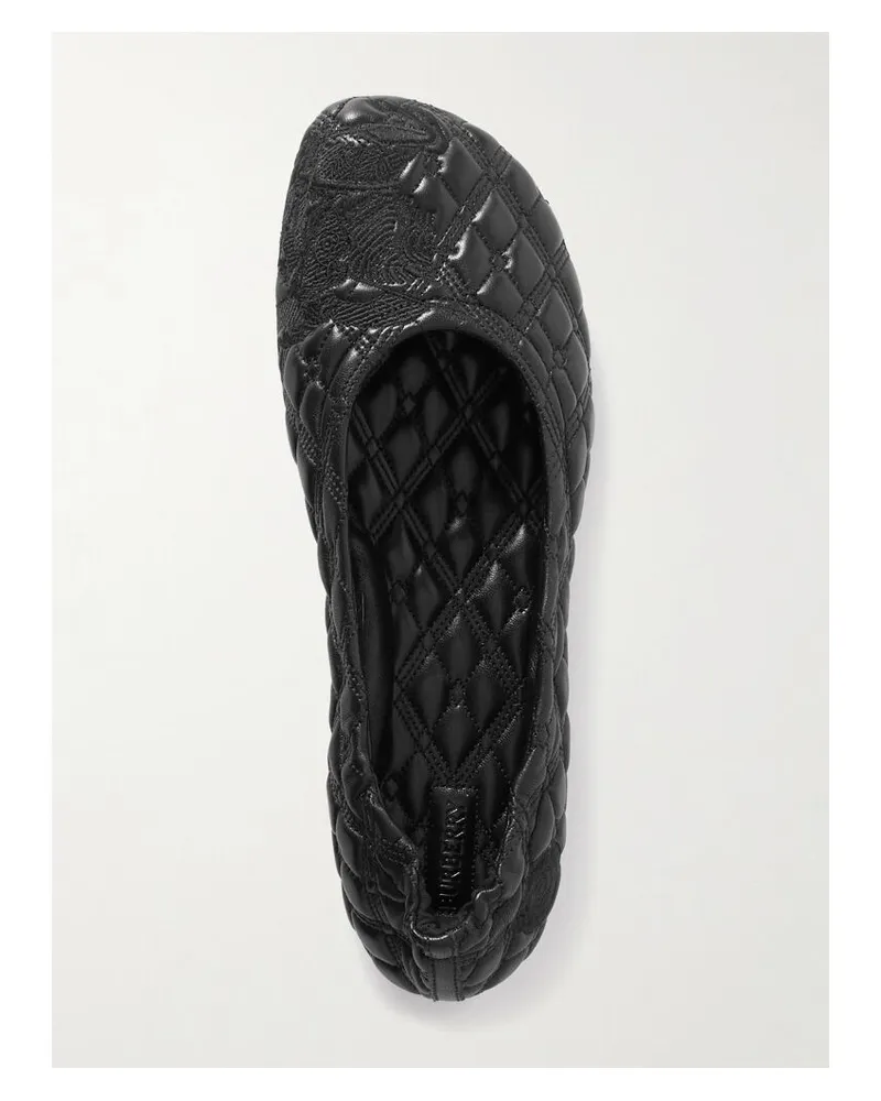 Burberry Ballerinas Aus Gestepptem Leder Mit Stickereien - Schwarz Schwarz