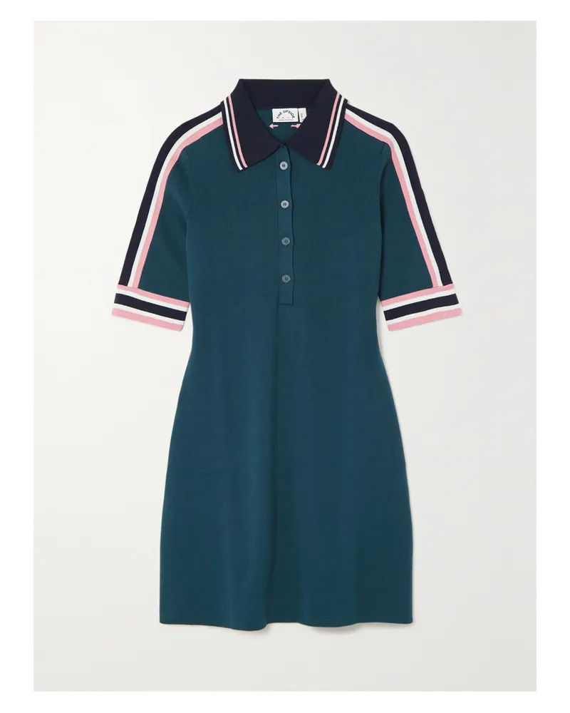 The Upside Honour Minikleid Aus Einer Biobaumwollmischung Mit Streifen - Grün Grün
