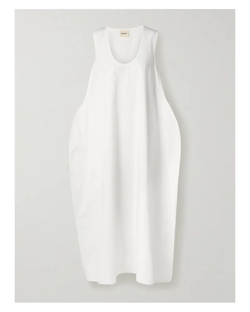 KHAITE Coli Midikleid Aus Baumwollpopeline - Weiß Weiß