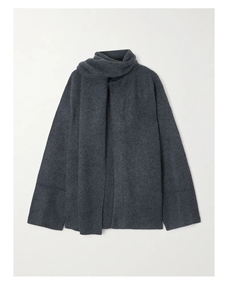 Le Kasha 1918 Spain Scarf-effect Organic Cashmere Cardigan - Blue Blue