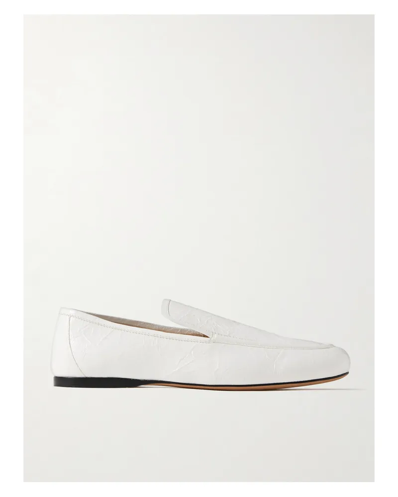 KHAITE Alessio Loafers Aus Leder In Knitteroptik - Weiß Weiß