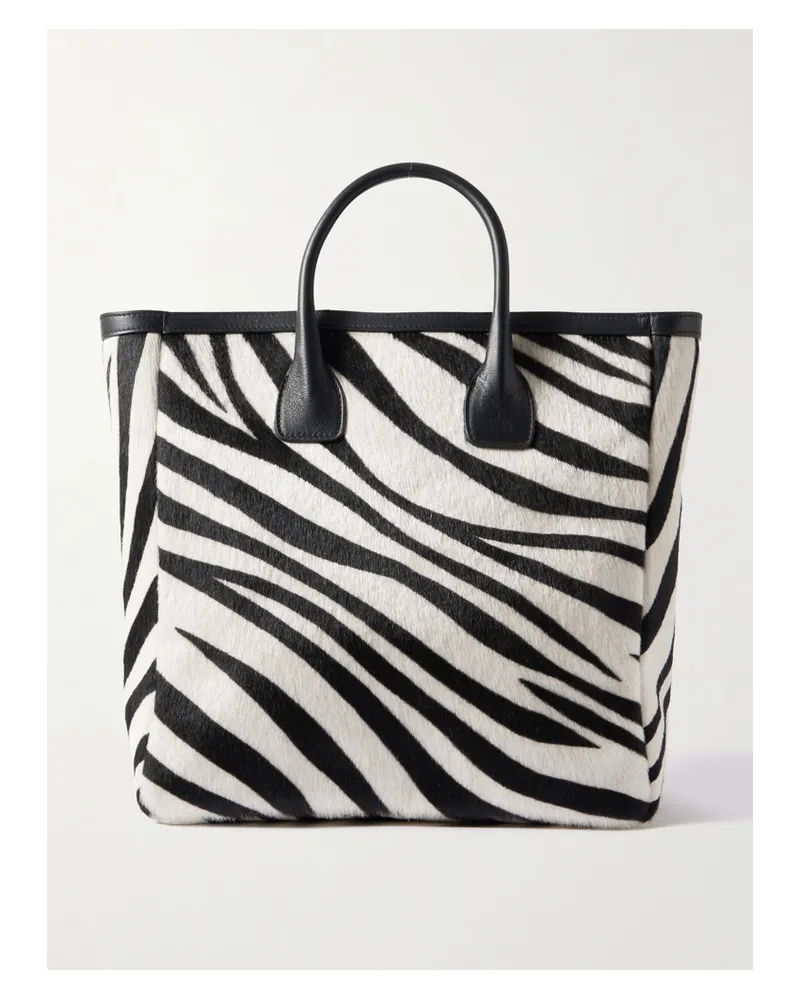 Nili Lotan Freddie Leather-trimmed Zebra-print Calf Hair Tote - Animal print Animal