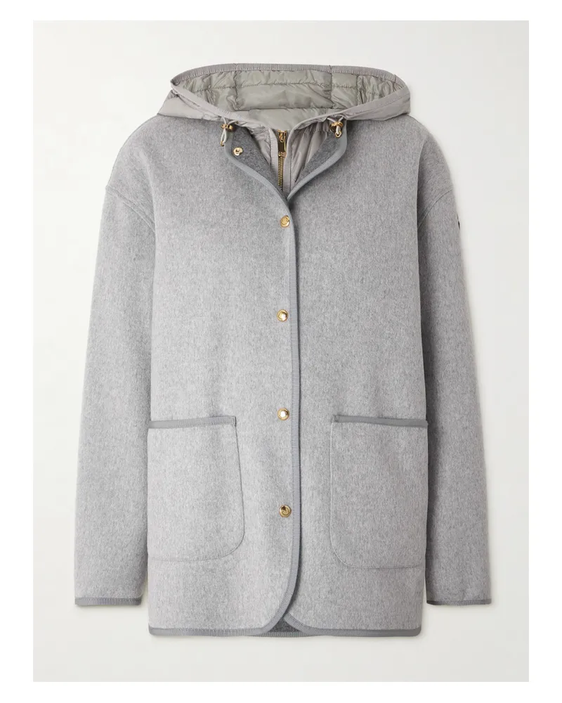 Moncler Reposse Convertible Wool And Cashmere-blend Jacket - Gray Gray