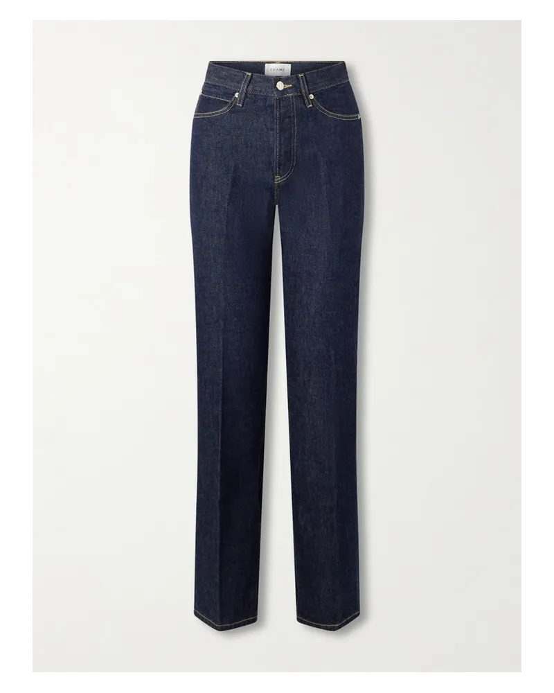 Frame Denim The Vertical High-rise Straight-leg Jeans - Blue Blue