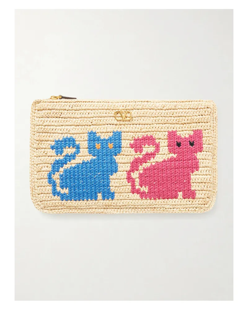 Valentino Garavani Tote Aus Raffiabast Mit Stickereien - Neutral Neutral