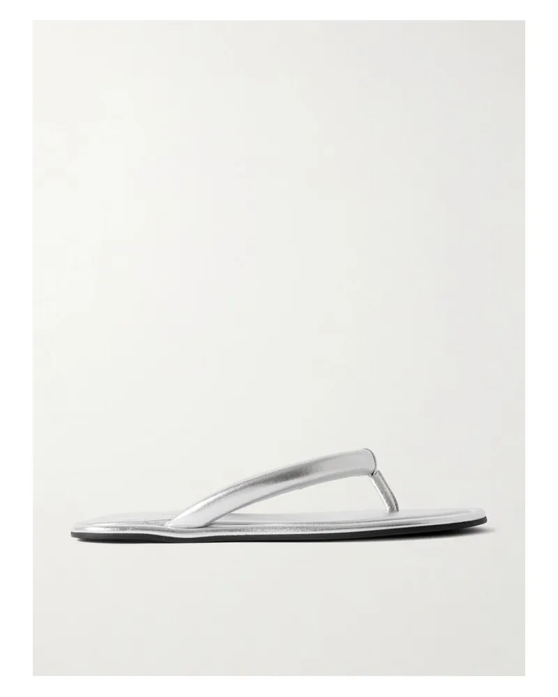 St. Agni Sumi Zehensandalen Aus Wattiertem Metallic-leder - Silber Silber
