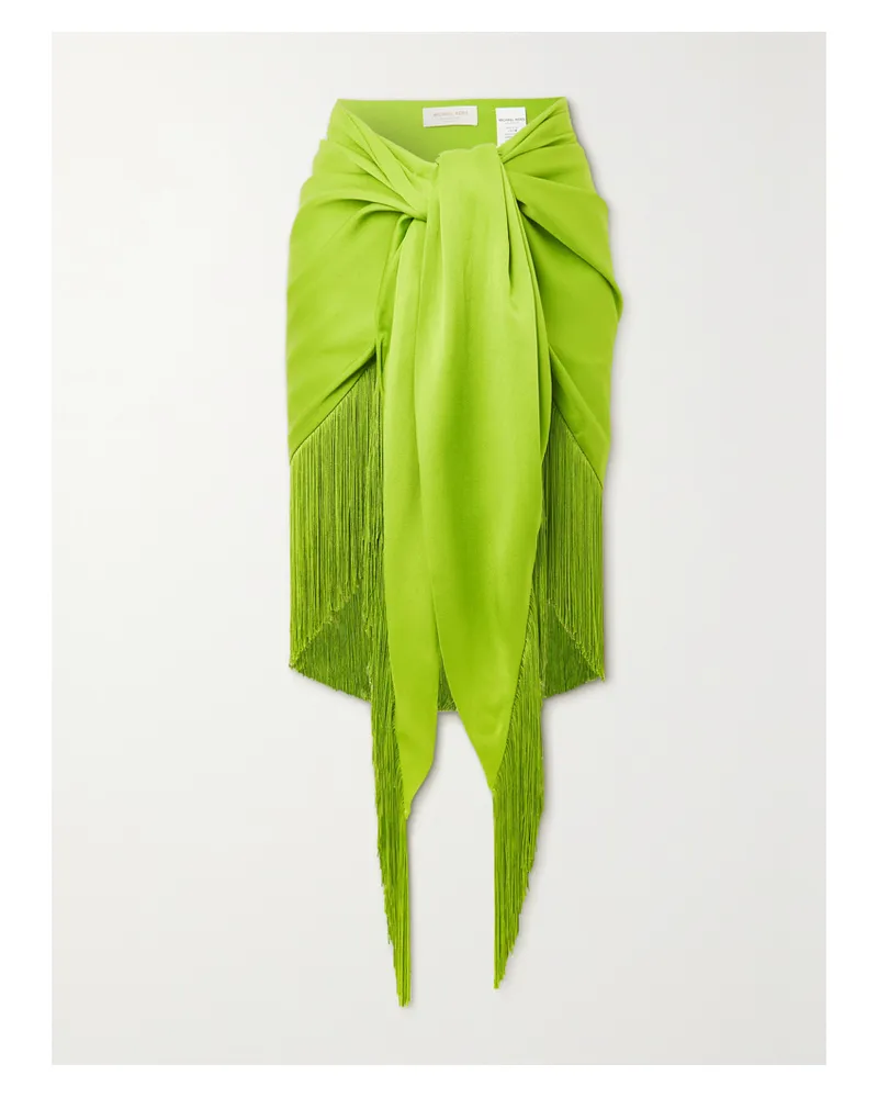 Michael Kors Asymmetrischer Rock Aus Satin Mit Fransen - Gelb Gelb