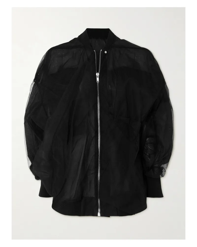 Rick Owens Bomberjacke Aus Mesh Mit Raffungen - Schwarz Schwarz