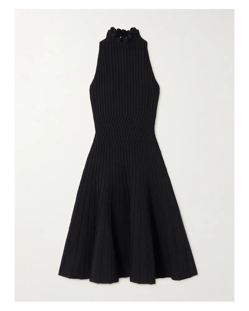Alaïa Ribbed-knit Turtleneck Dress - Black Black