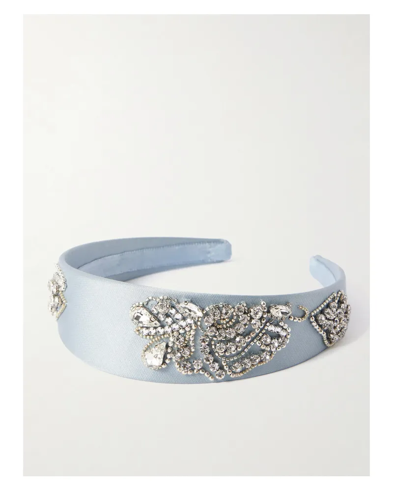 Erdem Haarreif Aus Satin Mit Kristallen - Blau Blau
