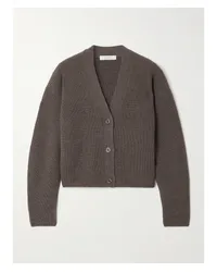 Max Mara York Cardigan aus Wolle In Rippstrick Braun