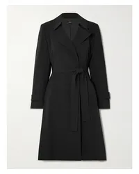 Theory Oaklane Trenchcoat aus Crêpe mit Bindegürtel Schwarz