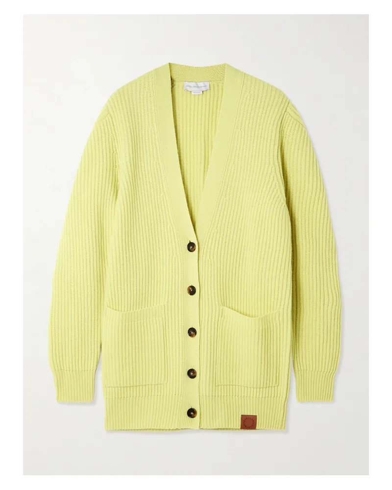 Stella McCartney Cardigan Aus Wolle In Rippstrick - Gelb Gelb