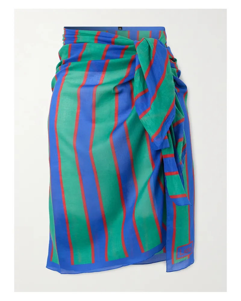 LIDO Pareo Aus Gestreiftem Baumwoll-voile - Blau Blau