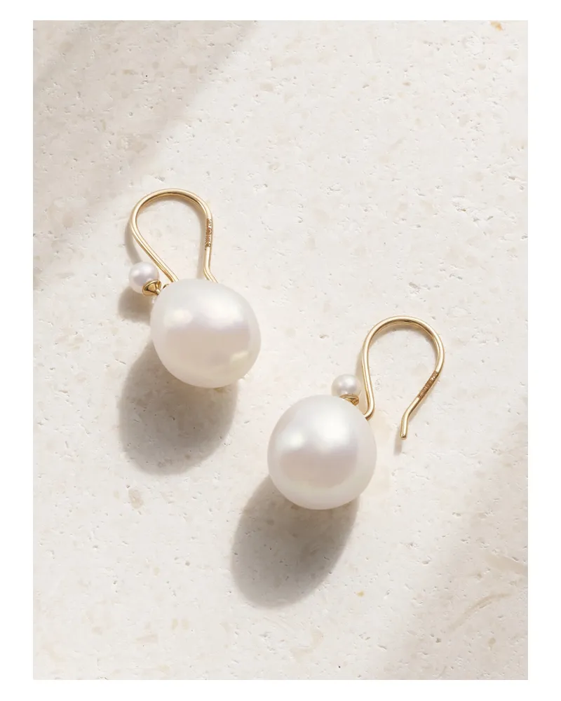 MIZUKI Ohrringe Aus 14 Karat Gold Mit Perlen Gold