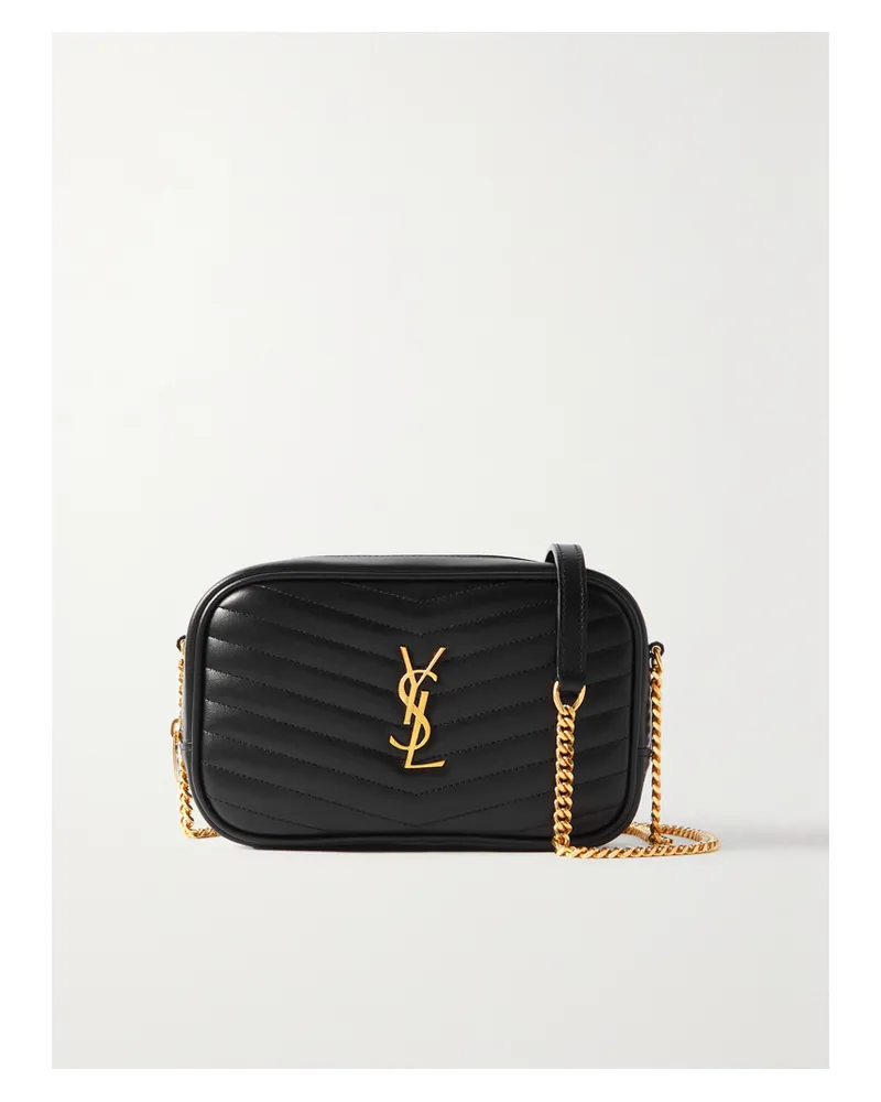 Saint Laurent Lou Mini Matelassé Leather Shoulder Bag - Black Black