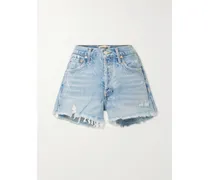 Parker Jeansshorts In Distressed-optik - Blau
