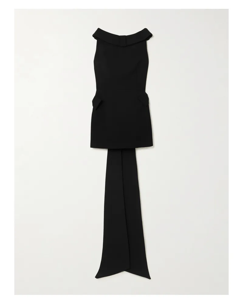 The New Arrivals Ilkyaz Ozel Daphne Minikleid Aus Crêpe Mit Schleifen - Schwarz Schwarz