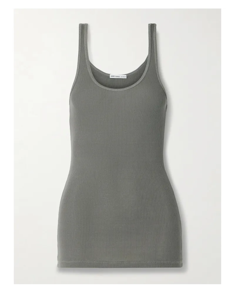 James Perse Daily Tanktop aus Gerippter Stretch-supima®-baumwolle Grün