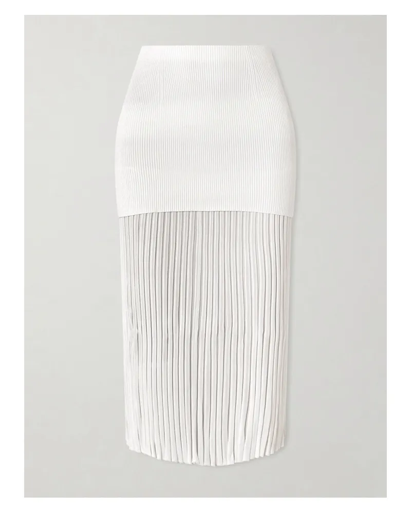 Proenza Schouler Luiza Ribbed-knit Midi Skirt - White White