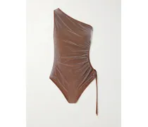 Whispering Metallic Recycled Lurex Swimsuit - Brown