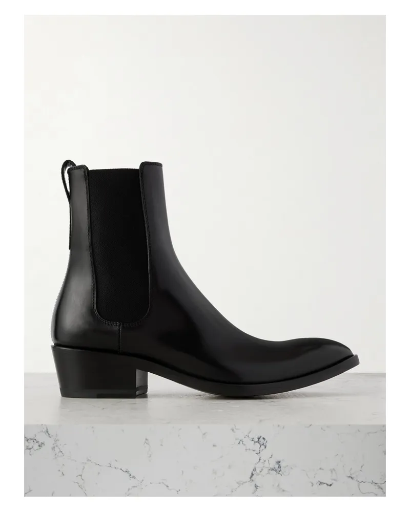 Tom Ford Leather Chelsea Boots - Black Black