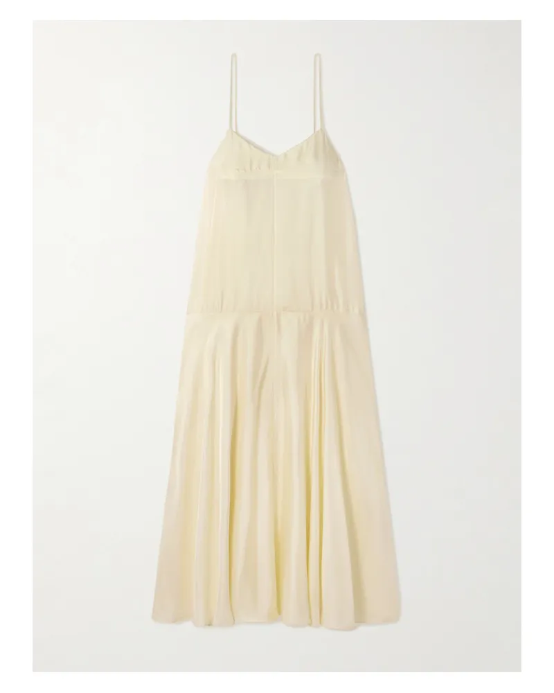 St. Agni Silk-twill Maxi Dress - Neutrals Neutrals