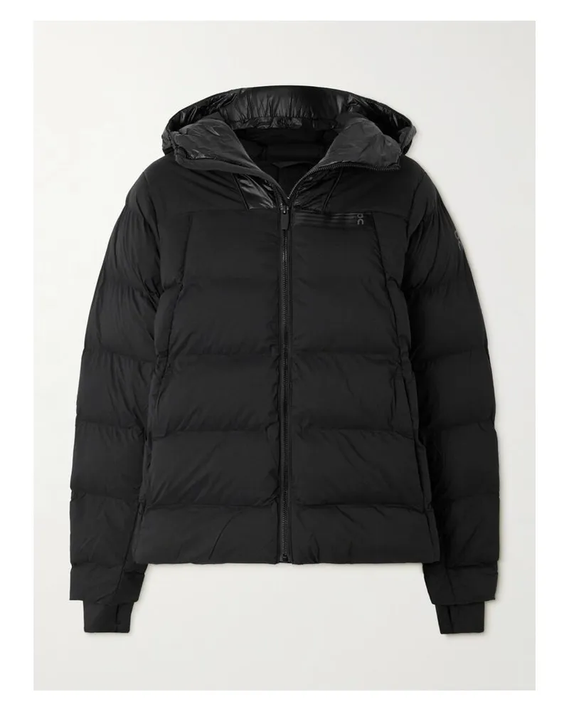 ON Challenger Jacke Aus Shell Und Recyceltem Ripstop Mit Ripsbandbesatz, Kapuze Und Steppmuster - Schwarz Schwarz