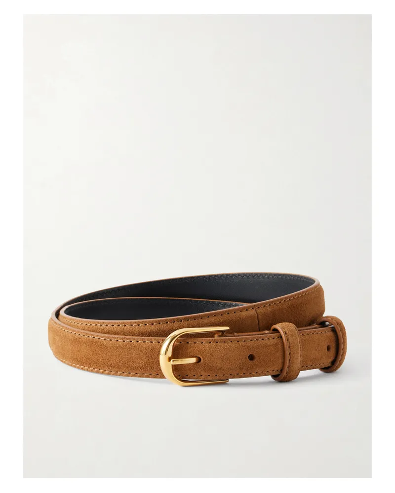 Nili Lotan Jane Suede Belt - Brown Brown