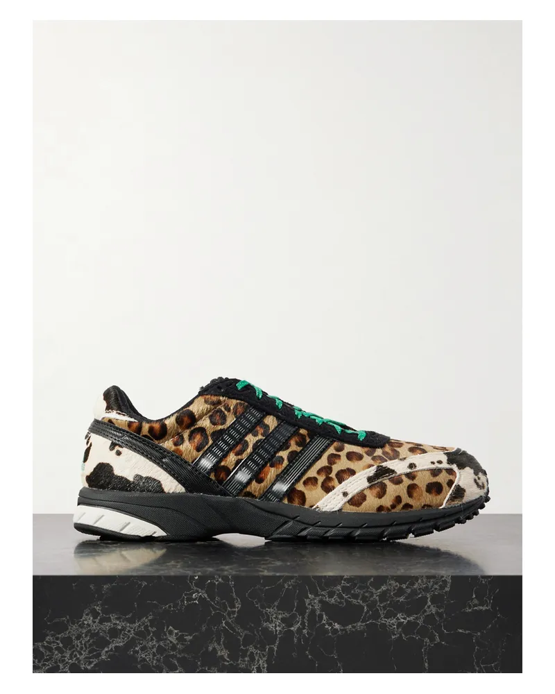 adidas Adizero Adios Og Sneakers Aus Leder In Ponyhaaroptik Mit Besätzen Aus Gebürstetem Veloursleder Und Gummi - Animal-Print Animal-print