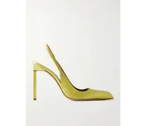 Slingback-pumps Aus Satin - Gelb
