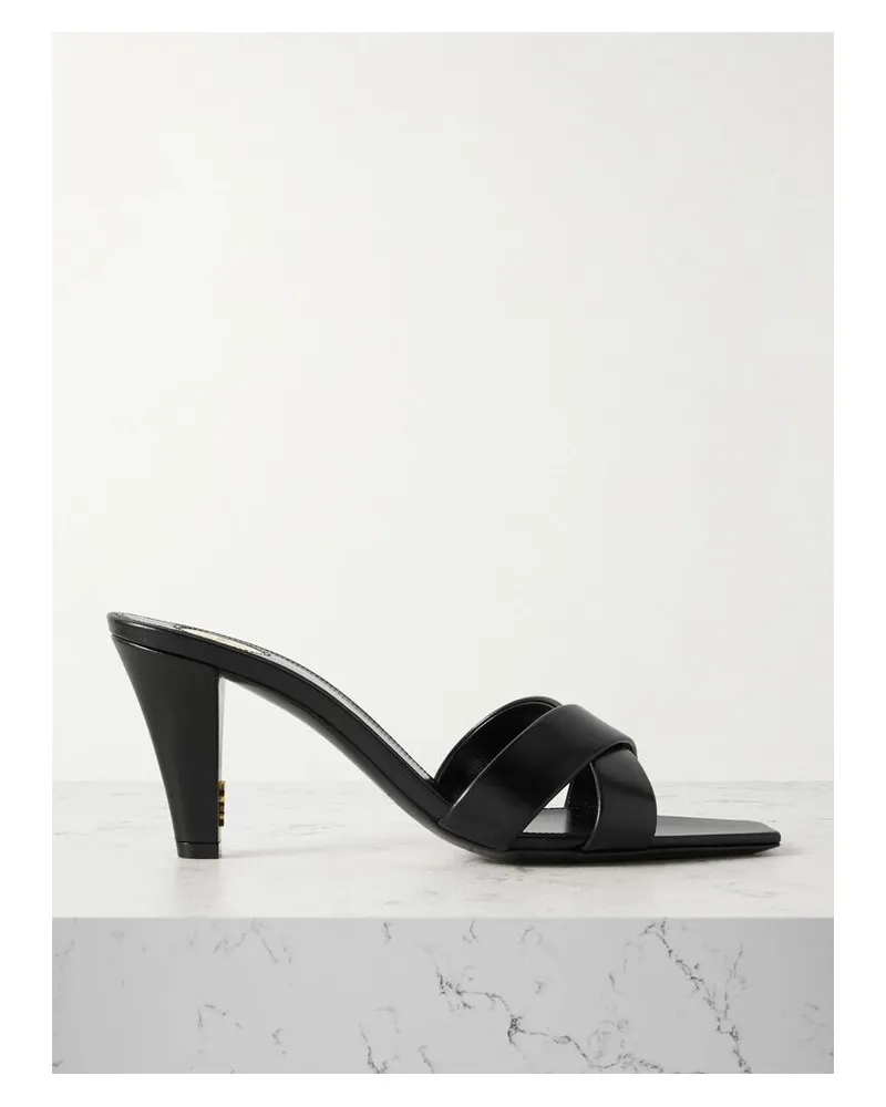 Saint Laurent Jill Mules Aus Leder - Schwarz Schwarz