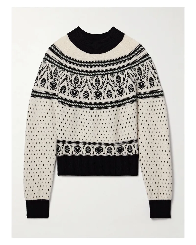 KHAITE Guy Intarsia Cashmere-blend Sweater - Cream Cream