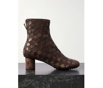 Atomic Intrecciato Leather Ankle Boots - Brown