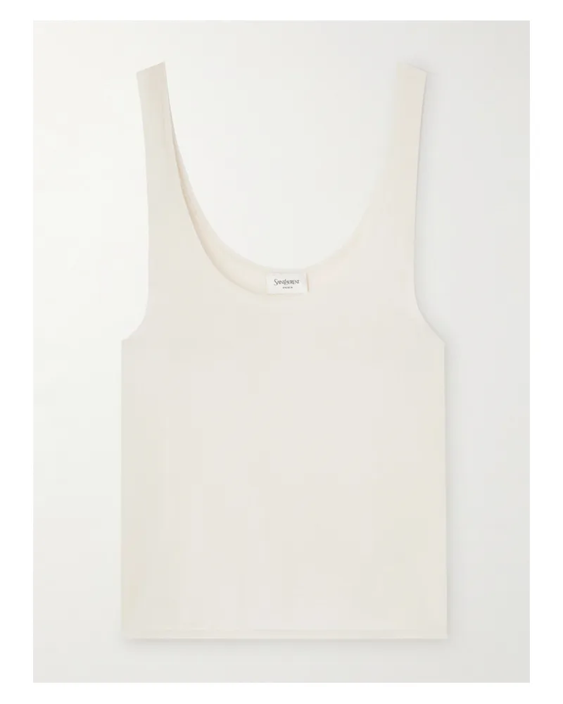 Saint Laurent Oberteil Aus Einer Mischung Aus Wolle, Kaschmir Und Seide - Neutral Neutral